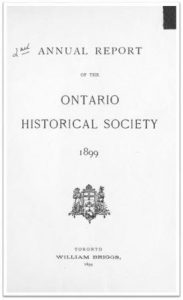 1899 Annual Report of the OHS Cover