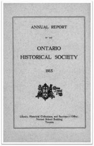 1915 Annual Report of the OHS Cover