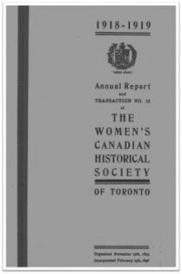1918-1919 Annual Report and Transaction No 18 of the WCHST Cover