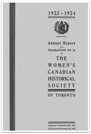1923-1924 Annual Report and Transaction No 24 of the WCHST Cover