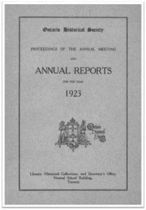 1923 Annual Report of the OHS Cover