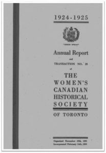 1924-1925 Annual Report and Transaction No 25 of the WCHST Cover