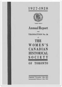 1927-1928 Annual Report and Transaction No 26 of the WCHST Cover