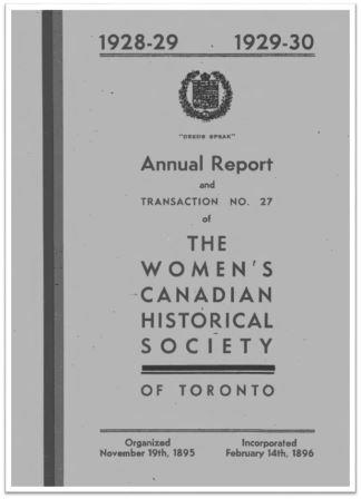 1928-1929 1929-1930 Annual Report and Transaction No 27 of the WCHST Cover