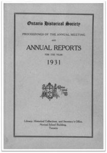 1931 Annual Report of the OHS Cover