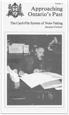 1980 Approaching Ontario’s Past – The Card-File System Cover