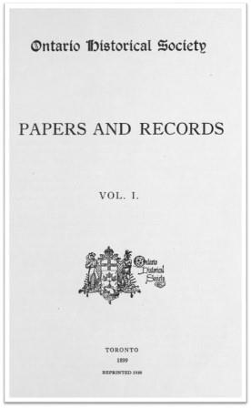 Ontario History 1899 v1 Cover