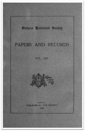 Ontario History 1915 v13 Cover