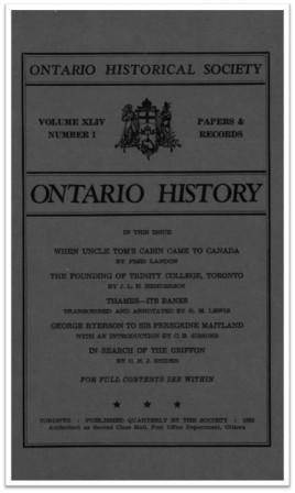 Ontario History 1952 v44 n1 January Cover