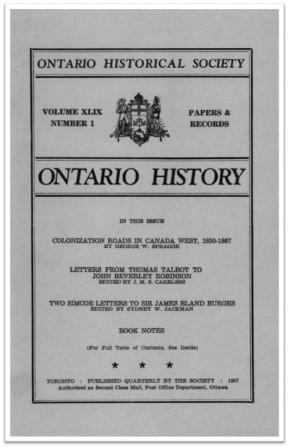 Ontario History 1957 v49 n1 Winter Cover