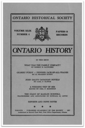 Ontario History 1957 v49 n4 Autumn Cover