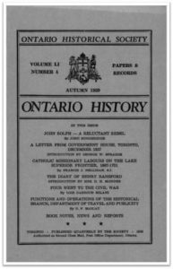 Ontario History 1959 v51 n4 Autumn Cover