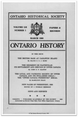 Ontario History 1960 v52 n1 March Cover
