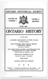 Ontario History 1960 v52 n2 June Cover