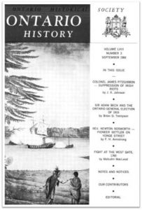 Ontario History 1966 v58 n3 September Cover