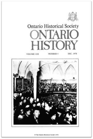 Ontario History 1978 v70 n4 December Cover