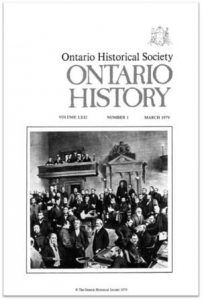 Ontario History 1979 v71 n1 March Cover