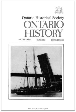 Ontario History 1980 v72 n4 December Cover