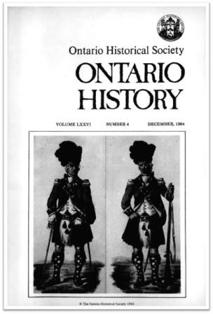 Ontario History 1984 v76 n4 December Cover