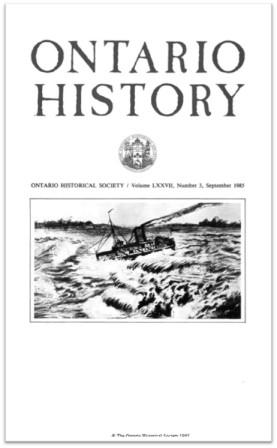 Ontario History 1985 v77 n3 September Cover