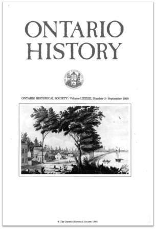 Ontario History 1990 v82 n3 September Cover