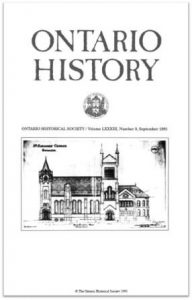 Ontario History 1991 v83 n3 September Cover