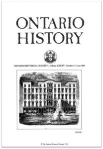 Ontario History 1993 v85 n2 June Cover