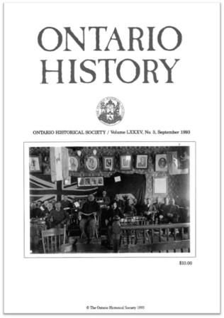 Ontario History 1993 v85 n3 September Cover