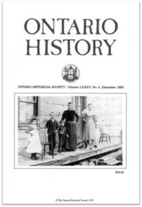 Ontario History 1993 v85 n4 December Cover