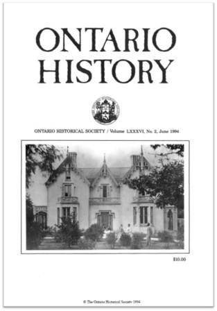 Ontario History 1994 v86 n2 June Cover