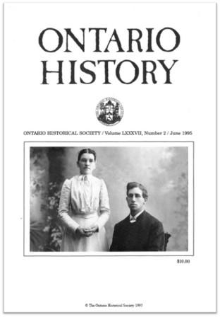 Ontario History 1995 v87 n2 June Cover
