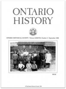 Ontario History 1996 v88 n3 September Cover