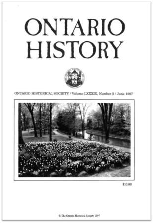 Ontario History 1997 v89 n2 June Cover