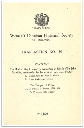 1919-1920 Transaction No 20 of the WCHST Cover