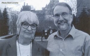 Jane Beecroft, Community History Project (CHP), is seen here with her cousin Doug Beecroft, Legislative Counsel, Government of Ontario. (OHS Bulletin, June 2007, issue 160, pg. 4)