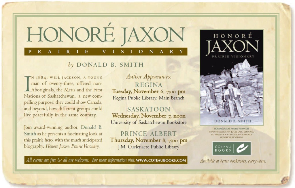 Donald B Smith Honoré Jaxon Book Author Appearance Announcement