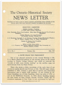 OHS-News-Letter-V4n1-1947-July-Cover