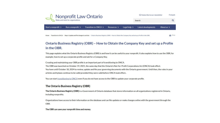 Capacity Building 1-4 Ontario Business Registry Image